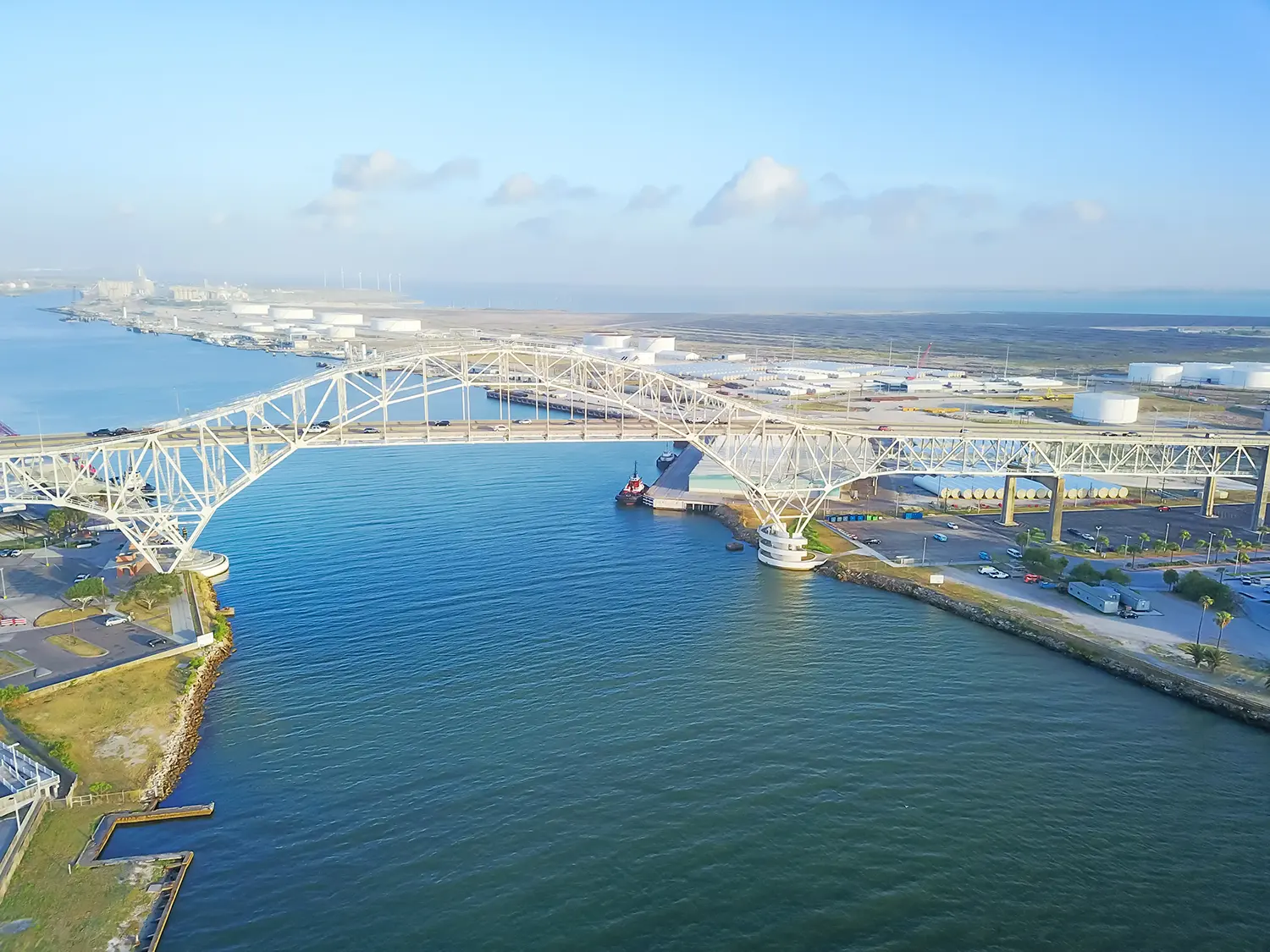 Bridge over ship channel in South Texas